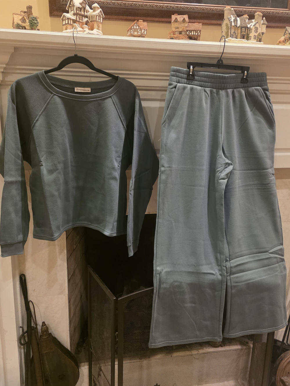 Zenana Outfitters Ash Jade Wide Leg Pants & Sweatshirt Set